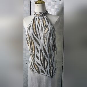 80'S VNTG SCALA FULLY BEADED GOWN